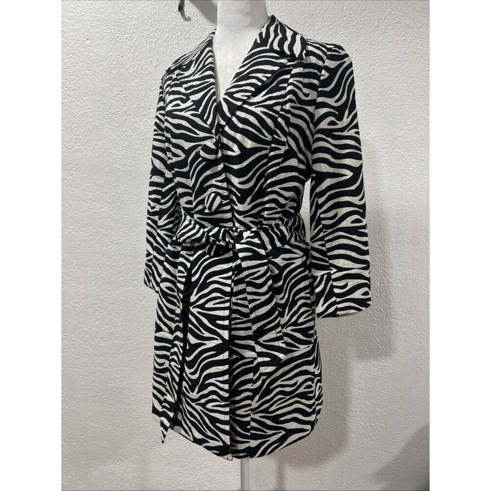 Inc Zebra Print Overcoat Button Front Size Medium… - image 2